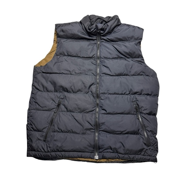Lands End Vest Men’s Large 42-44 Goosedown Filled Black Full Zip Vest Jacket - Picture 1 of 8